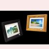 10-inch Full HD IPS Display Digital Photo Frame with Clock and Calendar, Supports USB and SD Card - Wood Grain Black view 2