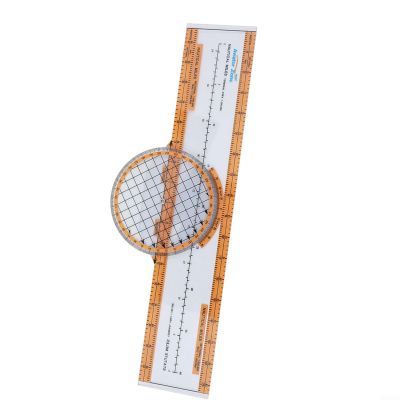 Aviation Navigation Plotter with 360-Degree Rotation and Slide Rule, Transparent ABS Aircraft Flight Ruler for Pilots, CRP-1 or CRP-5(B)