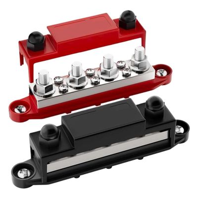 400A Copper Bus Bar Power Distribution Block with 5 16 Inch 48V DC for Compatible with Electrical Systems