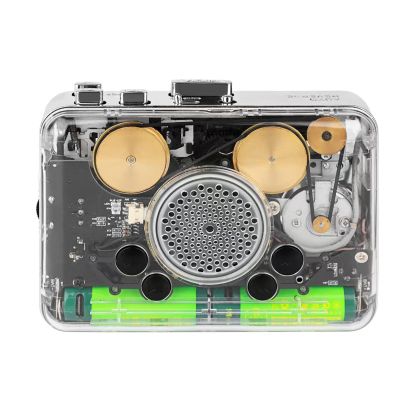 EBTOOLS Cassette Tape Player, Single Speaker, Clear Sound, Stereo Dual Channel, Transcribe Music to USB, 3.5mm Earphone Jack, Portable Cassette to Mp3 Converter, Transparent Design