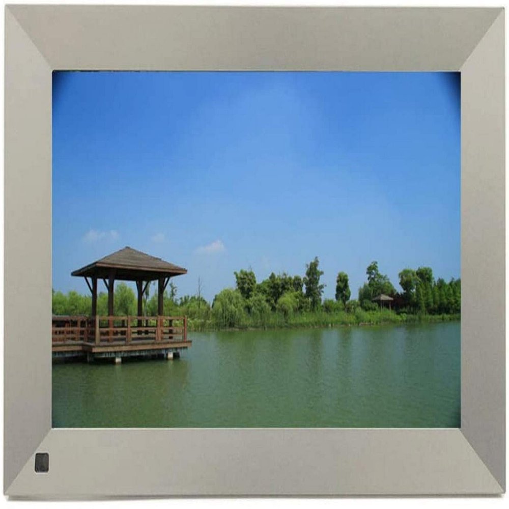 10.1-inch Digital Photo Frame, 1280x800 Full HD IPS Screen, Supports WiFi, Remote Control, Automatic Rotation, USB/SD Card, Silver-Gray.