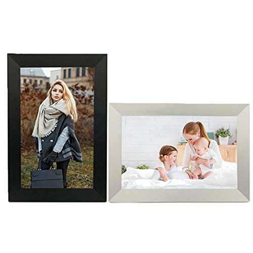 10-inch Smart WiFi Digital Photo Frame, 178 IPS Viewing Angle, 16GB Memory, Supports SD Card, and Features Alarm Clock and Calendar Functions.