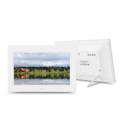 10.1-inch HD LED Digital Photo Frame, 1024x600 IPS Display, Music/Video Player, Calendar and Alarm Clock, Remote Control - Black