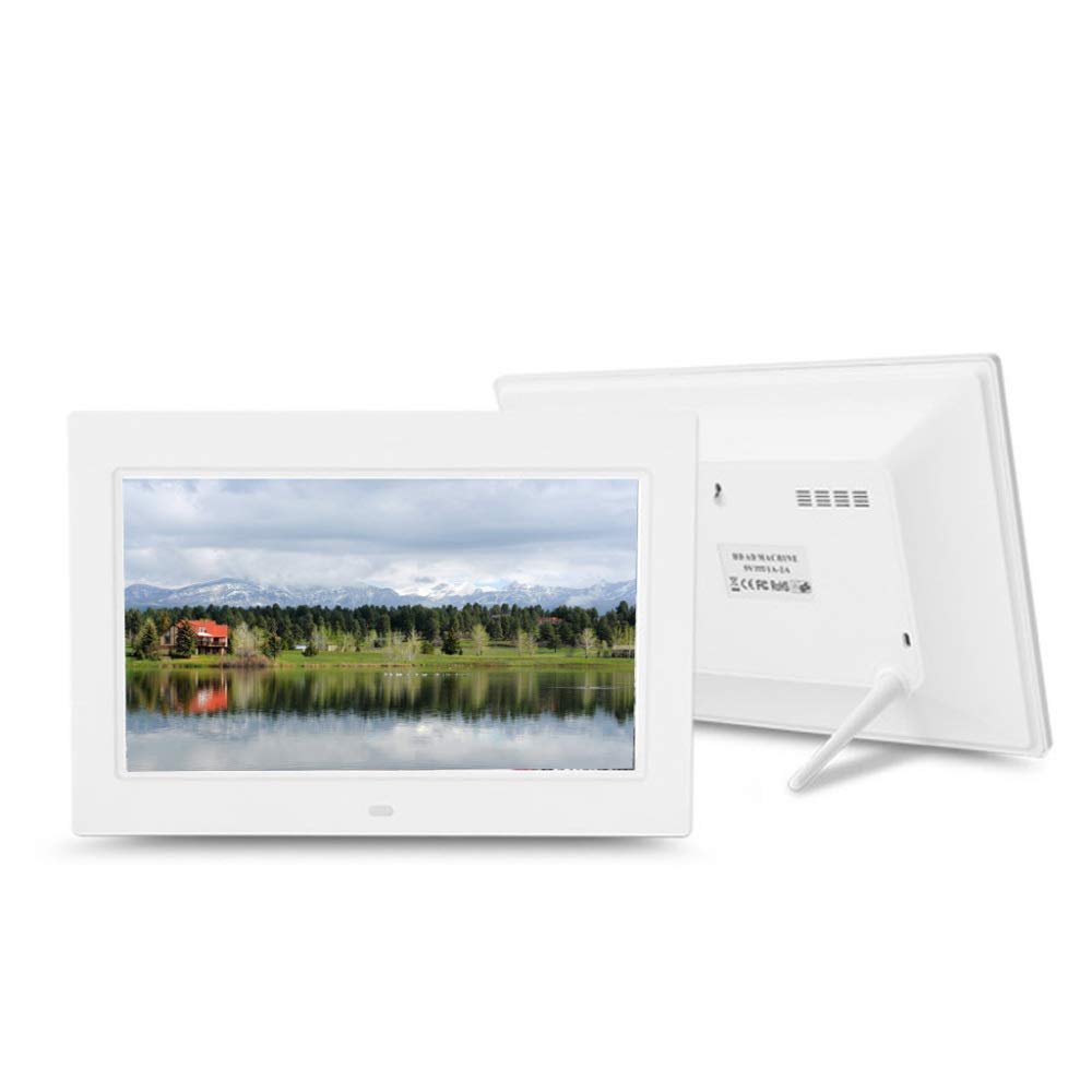 10.1-inch HD LED Digital Photo Frame, 1024x600 IPS Display, Music/Video Player, Calendar and Alarm Clock, Remote Control - Black