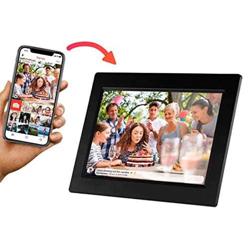 10-inch WiFi Digital Photo Frame, 1280 x 800 Resolution, IPS Screen, Built-in MP3/MP4 Player, USB and SD/MMC Card Slots, Supports Image Preview, Video Playback, Calendar and Weather Forecast.