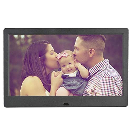 10-inch Digital Photo Frame, 1024x600 TFT Display, Wireless Remote Control, Supports up to 32GB Memory Card/USB Flash Drive, formats: AV/MP4/MP3/JPG/JPEG, with Clock and Calendar Functions.