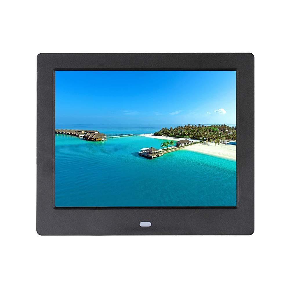 10-inch HD Digital Photo Frame (1024x600) - Supports Video Playback, Calendar, Timer, and Music Functions - Black