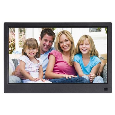 10-inch Full-View Digital Photo Frame with Remote Control, high-Definition IPS Screen, Electronic Calendar, Video and Music Playback Functions - Black