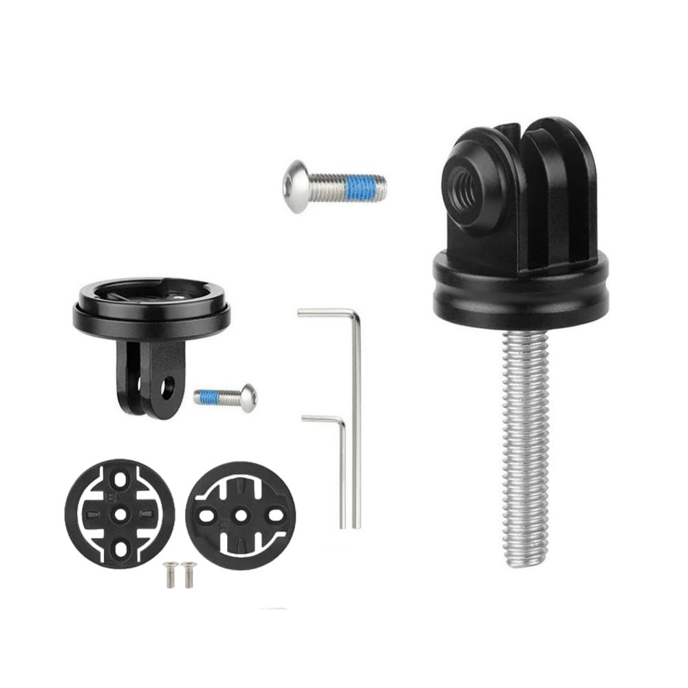 BlesConi Bike Action Camera Holder for Stem Top Cap Mount with M6 P1 L32mm Headset Cap Screw Aluminium Alloy Black(A Kit)