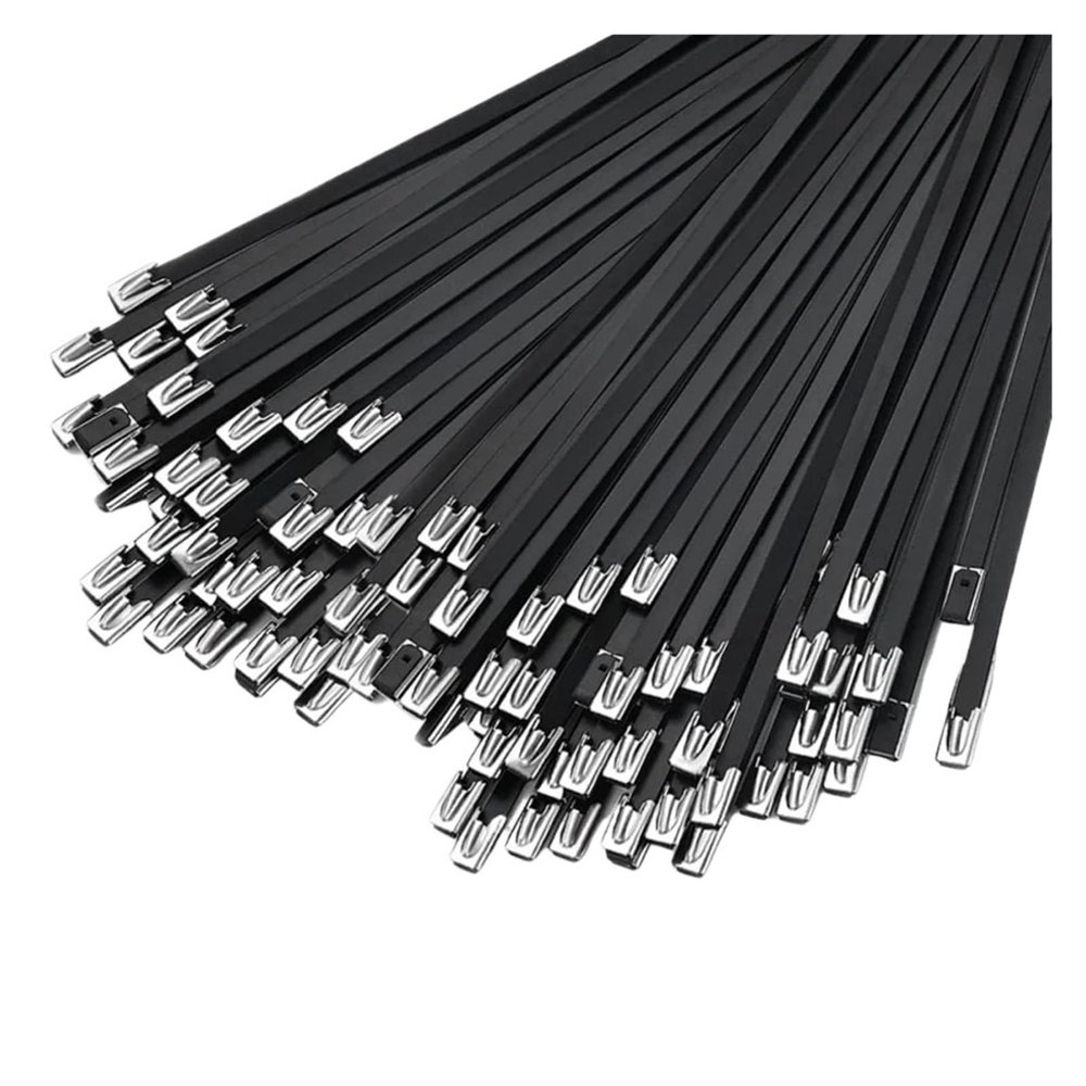 100pcs Stainless Steel Self-Locking Cable Ties, Multi-Functional Heavy-Duty Wire, Ventilation and Insulation(4.6x450mm)