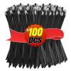 100pcs Stainless Steel Self-Locking Cable Ties, Multi-Functional Heavy-Duty Wire, Ventilation and Insulation(4.6x450mm) view 2