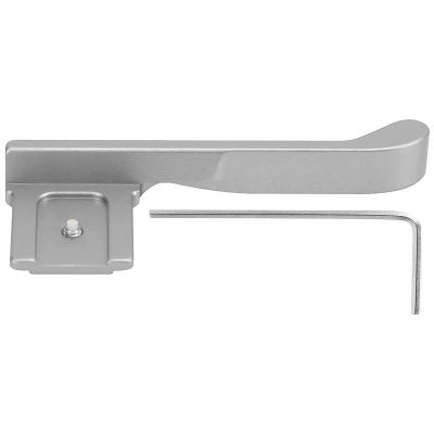 Camera Hot Shoe Thumbs Grips, Aluminum Alloy Thumbs Rest Handle for - Ergonomic Design, Durable CNC Processing, Improved Camera Balance (Silver)