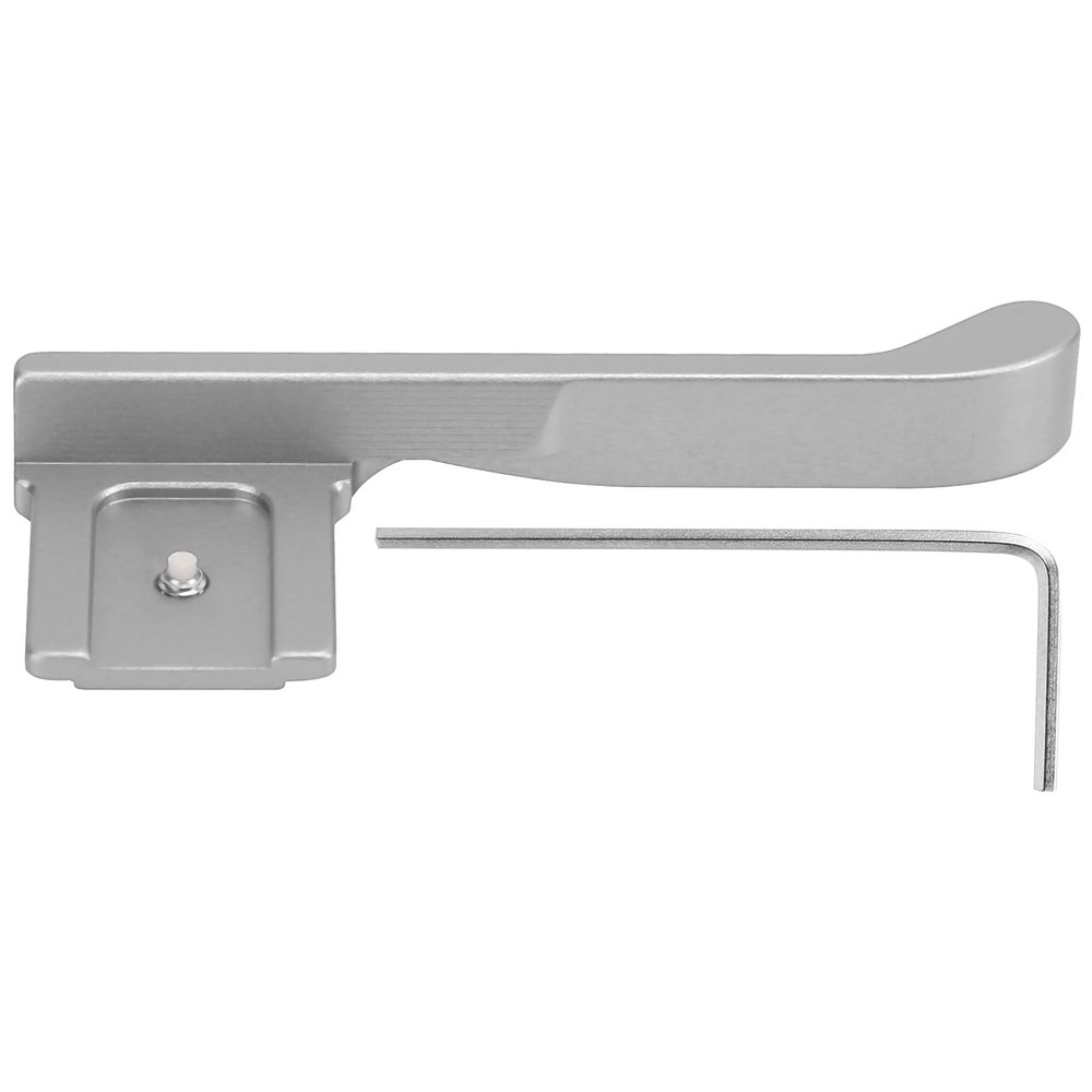 Camera Hot Shoe Thumbs Grips, Aluminum Alloy Thumbs Rest Handle for - Ergonomic Design, Durable CNC Processing, Improved Camera Balance (Silver)