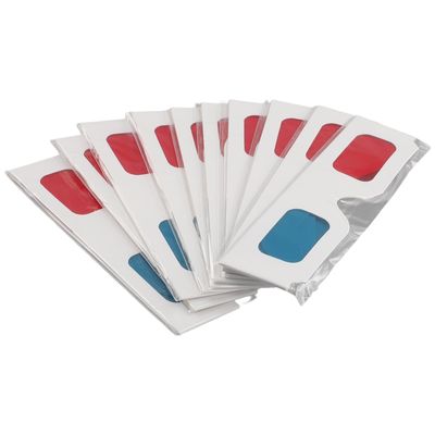 Kopinma 3D Glasses, 10 Pairs Red and Blue Paper Stereo Lenses for Set Anaglyph Paper 3D Glasses