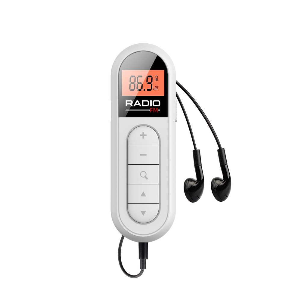 FM Pocket Radio, Portable Radio Rechargeable with Excellent Reception Digital Tuning, LCD Screen,Belt Clip, Stereo Earphone Jack for Gym, Walking, Camping