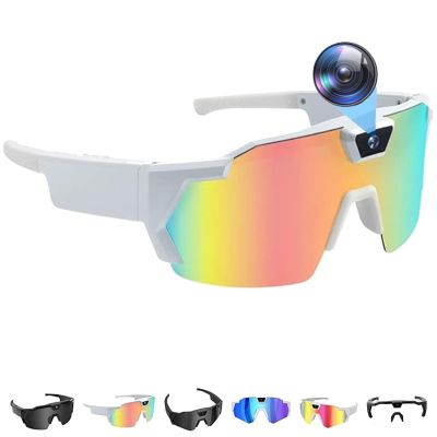 Baseball Sunglasses with Camera, 4k HD Sports Glasses Camera, Hands-Free Recording, Smart Cameras Glasse for Baseball Cycling Hiking (Iridescent-B)