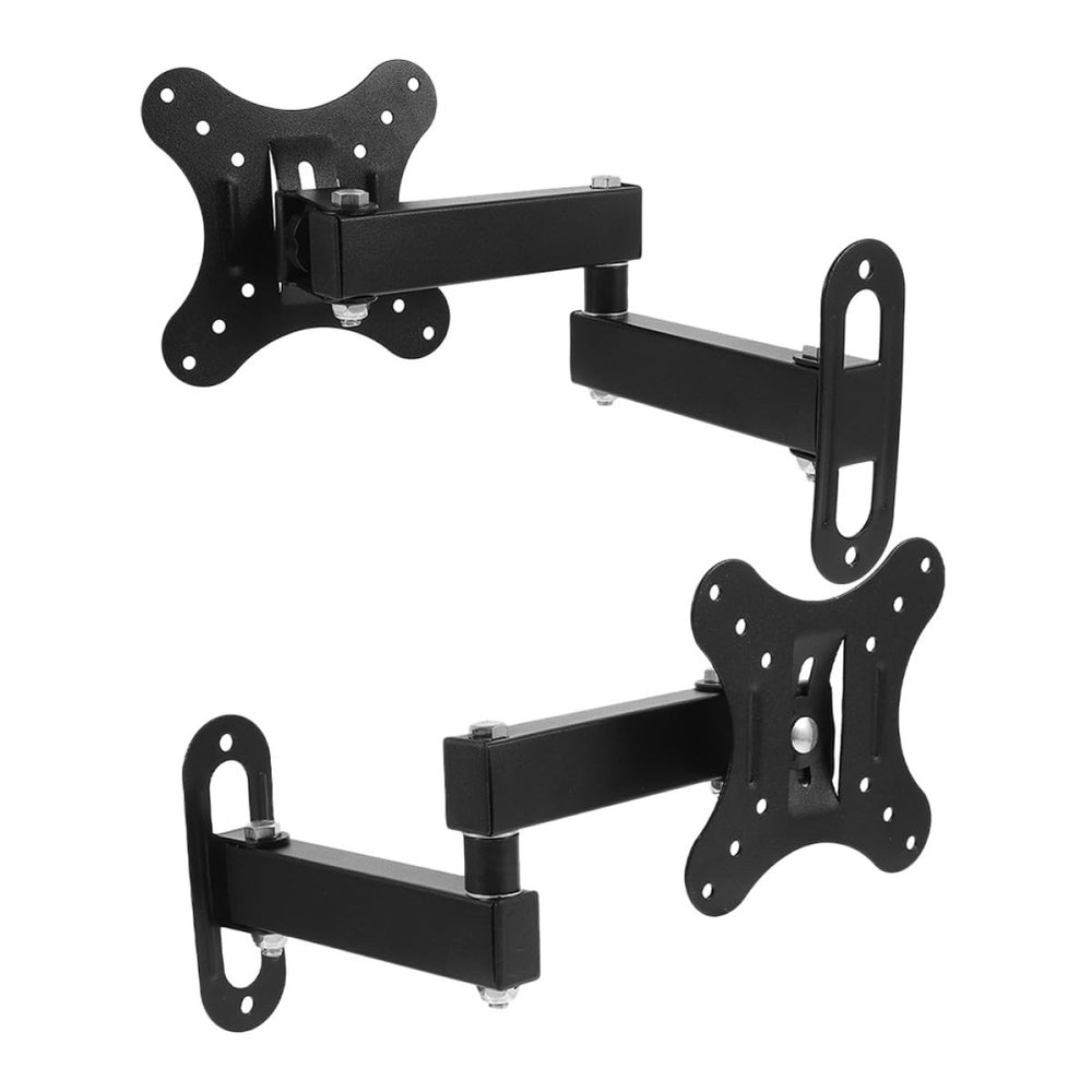 Alipis 2pcs Adjustable Wall Mount Monitor Bracket for Screens Space-Saving Floating Computer Stand with Rotating and Height Adjustable Support for Stable Viewing and Desk Organization