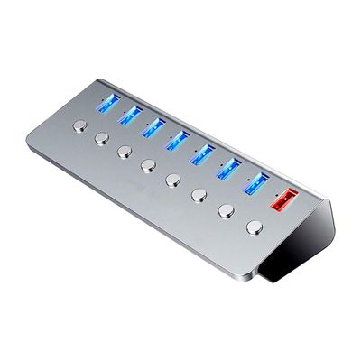 BESPORTBLE Port USB Hub with Dedicated Charging Port USB Extension Device with Independent Switches for Laptop Home Office and Travel