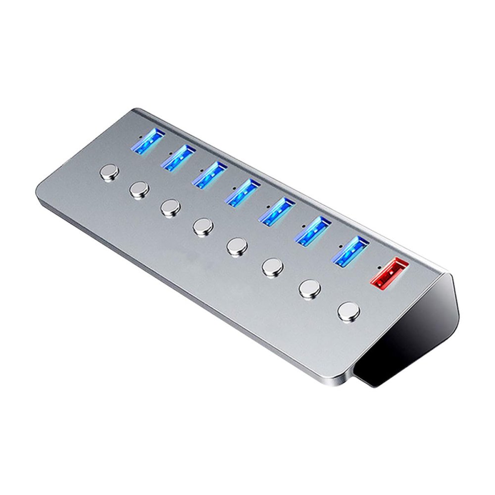 Toddmomy USB Hub with Data Ports and Charging Port Independent Off Switches Compact USB Extension Tool for Laptop Desktop Business Travel and Office Use