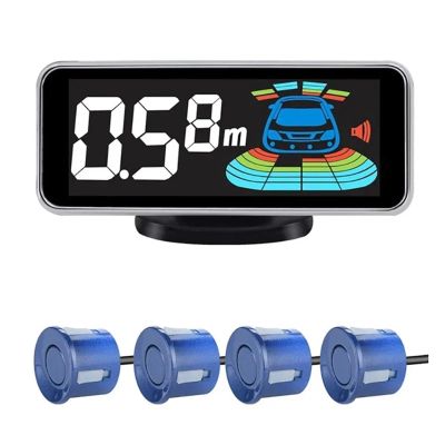 4/6/8 Sensor Alarm Multiple Radar Parking Sensor Kit Backlight Parktronic LED Display System Backup Monitor Detector Assistant(Blue sensors,8 sensors)