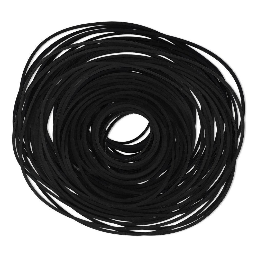100pcs Recorder Rubber Belts, 1mm/0.04in Thickness Cassette Tape Belts Replacement for DVD CD LD VCR Repeater Record Player Drive Repair & Maintenance (Black)