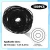 100pcs Recorder Rubber Belts, 1mm/0.04in Thickness Cassette Tape Belts Replacement for DVD CD LD VCR Repeater Record Player Drive Repair & Maintenance (Black) view 2