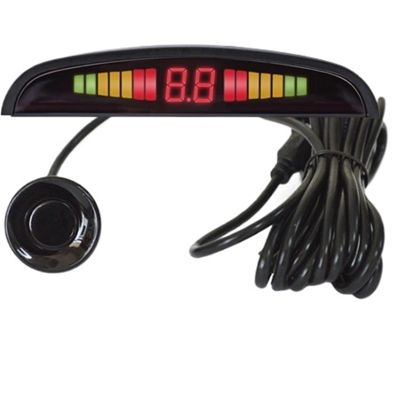 Car LED Parking Sensor Kit Backlight Display with Switch Reverse Backup Monitor Detector System with 4 Sensors(Black)
