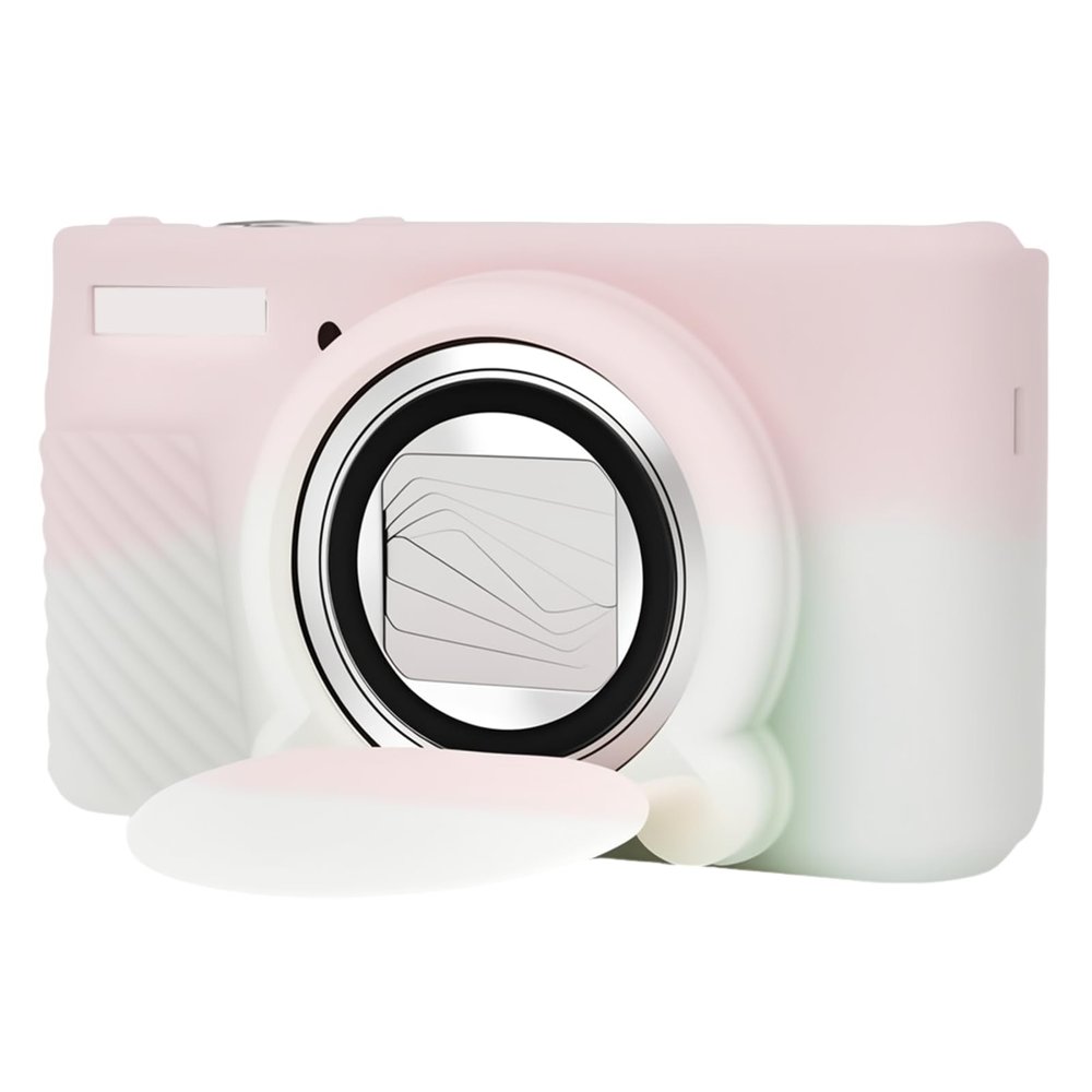 pssped Silicone Protective Camera Case Compatible with Canon Powershot SX740 SX730 HS Digital Camera, Custom Fit Soft Rubber Protective Sleeve with Removable Lens Cover, Anti-Slip, Jelly Green Pink