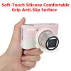 pssped Silicone Protective Camera Case Compatible with Canon Powershot SX740 SX730 HS Digital Camera, Custom Fit Soft Rubber Protective Sleeve with Removable Lens Cover, Anti-Slip, Jelly Green Pink view 4