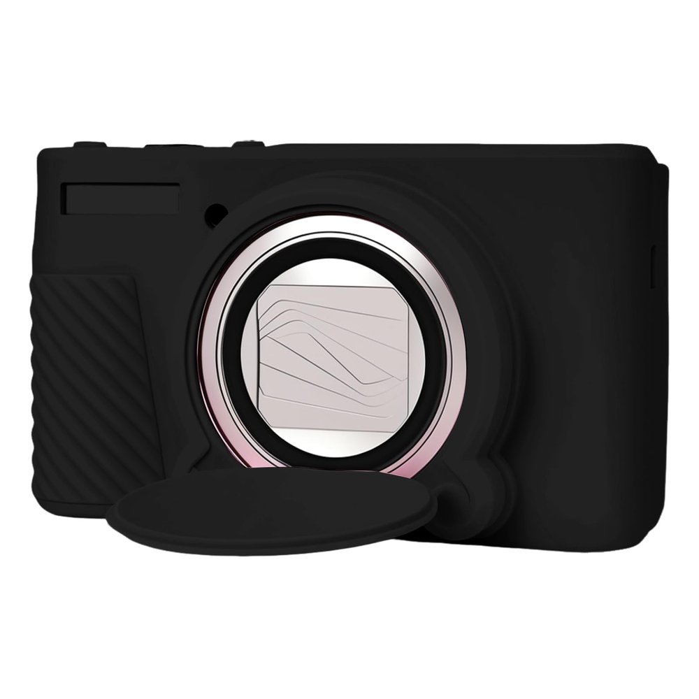 Silicone Protective Camera Case Compatible with Canon Powershot SX740 SX730 HS Digital Camera, Custom Fit Soft Rubber Protective Sleeve with Removable Lens Cover, Anti-Slip & Anti-Scratch, Black