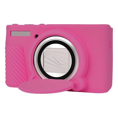 Silicone Protective Camera Case Compatible with Canon Powershot SX740 SX730 HS Digital Camera, Custom Fit Soft Rubber Protective Sleeve with Removable Lens Cover, Anti-Slip & Anti-Scratch, Rose Red