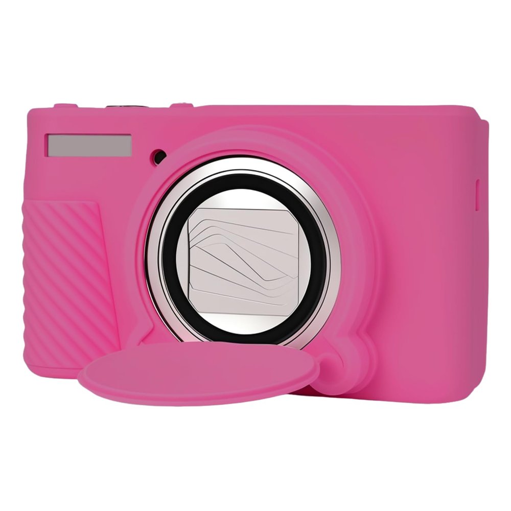 Silicone Protective Camera Case Compatible with Canon Powershot SX740 SX730 HS Digital Camera, Custom Fit Soft Rubber Protective Sleeve with Removable Lens Cover, Anti-Slip & Anti-Scratch, Rose Red
