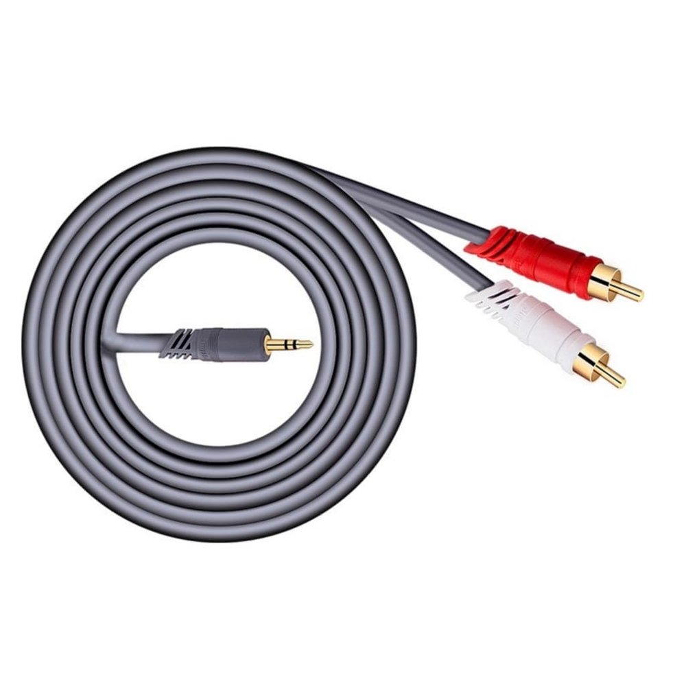 3.5mm to 2RCA Cable Gold Plate Connectors for Enhances Signal Stability