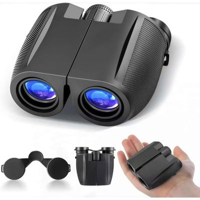 12x25 High Powered Binoculars, Compact Binoculars with Travel Case - Low Light Vision, Waterproof, Large Eyepiece, Easy Focus - for Adults, Bird Watching, Hunting, Travel, Concerts