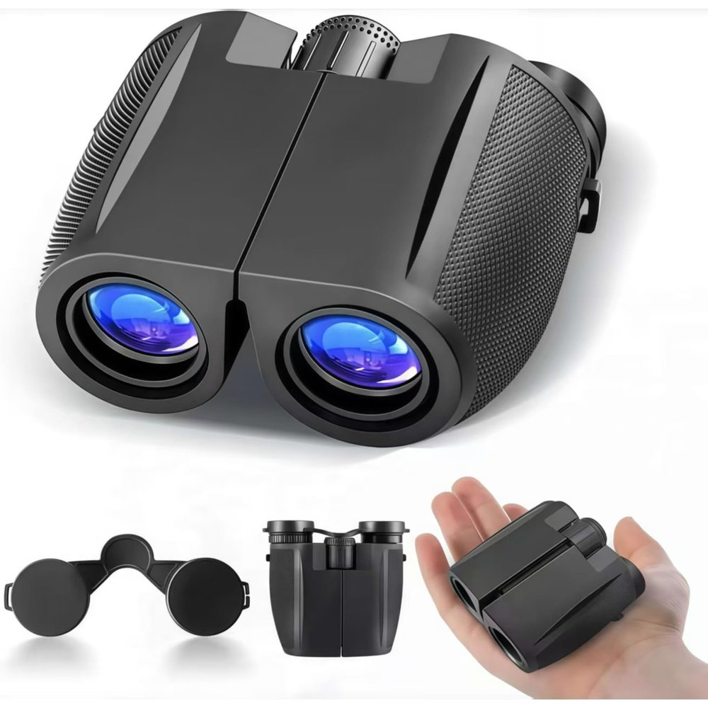 12x25 High Powered Binoculars, Compact Binoculars with Travel Case - Low Light Vision, Waterproof, Large Eyepiece, Easy Focus - for Adults, Bird Watching, Hunting, Travel, Concerts