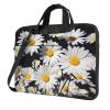 15.6 inch Laptop Bag Men Women White Daisy Laptop Shoulder Bag with Strap and Handle Light Computer Briefcase view 1
