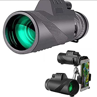 40x60 HD Monocular Telescope with Cell Phone Tripod - Perfect for Climbing, Hiking, and Bird Watching