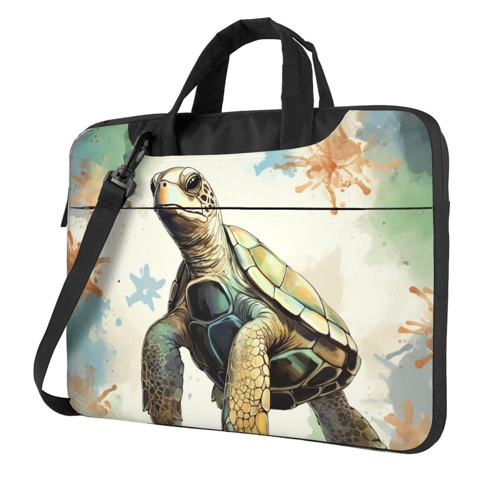 15.6 inch Laptop Bag Men Women Turtle write Laptop Shoulder Bag with Strap and Handle Light Computer Briefcase