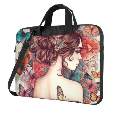 15.6 inch Laptop Bag Men Women Beautiful Women Custom Laptop Shoulder Bag with Strap and Handle Light Computer Briefcase