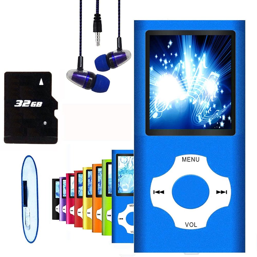 MP3 Player, Hotechs MP3 Music Player with 32GB Memory SD Card Slim Classic Digital LCD 1.82'' Screen MINI USB Port with FM Radio, Voice Record