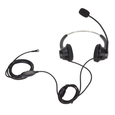 IXNAEH H360D - 2.5VA Telephone Headset, Business Headset with Noise Reduction Microphone, Binaural Wired Call Center Headphone for Customer Service, Office Earphone with Adjustable Speake