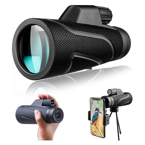 12x42 HD Waterproof Monocular Telescope with Phone Holder & Tripod - Compact Fogproof Scope for Bird Watching, Hunting & Travel