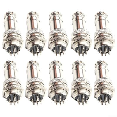 10 Sets For GX16 36 Pin Aviation Connector With Rated Voltage 200V, Withstand Voltage 1500V, Zinc Alloy Material, For Electrical Connections Requiring Stable Performance(6 core)