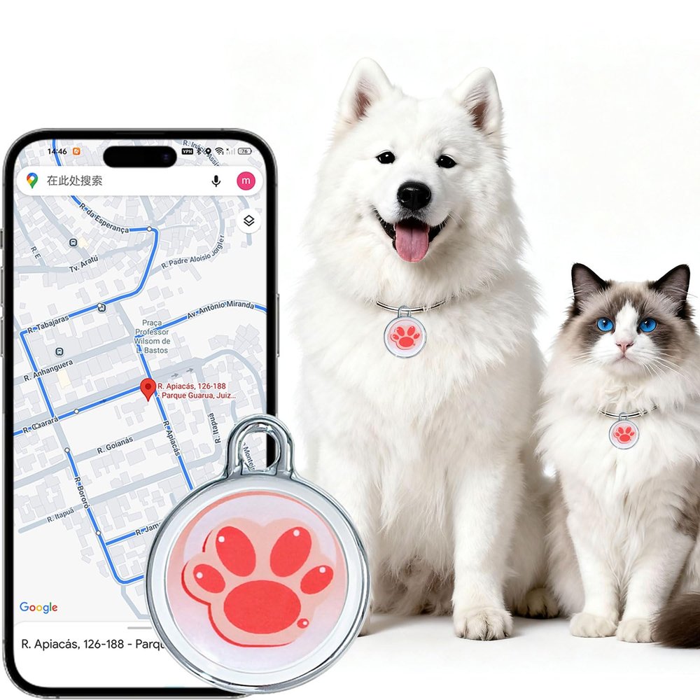 GPS Tracker for Dogs & Cats - No Monthly Fee, Waterproof Real-Time Tracking Collar