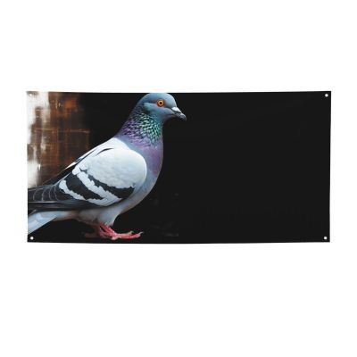 Welcome Banner Pigeon Flag Photography Backdrop Birthday Background Wall Decor Sign 47 x 24 Inch Photo Props Banner and Sign Flag for Fence Garden Indoor Outdoor Party Decor