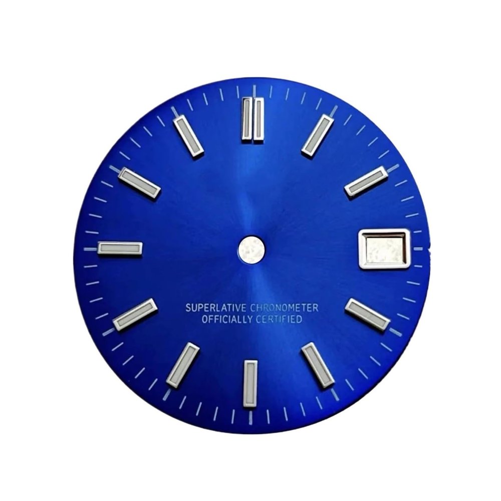 28.5mm blue-green S-mark date S dial with green luminous dial; 29mm S-dial compatible with S-dial, NH35 movement, date watch accessories.(BPRZ126)