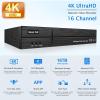 MWRCTV 4K 16CH 8 PoE Port Network Video Recorder 4K NVR for Security Camera System,Supports 8MP 5MP 4MP 2MP HD PoE IP Cameras,UP to 16TB HDD(NOT Include HDD) view 2