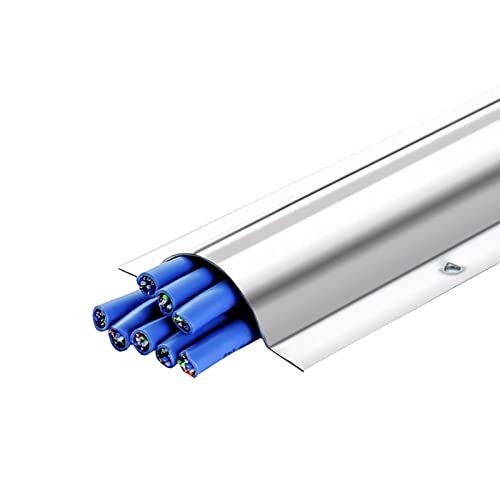 Aluminum Alloy Cable Raceway Kit - Floor & Wall Cord Cover Organizer with Screws for Home & Office, 140cm (55.1in), Neat Wire Management Solution