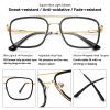 Dollger Aviator Blue Light Glasses for Men Women Anti BlueLight Computer Gaming Glasses Square Classic Metal Frame Eyeglasses Black+Gold view 3