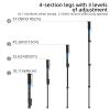 XEGZLH Adjustable Aluminum Alloy Camera Extension Rod for DSLR and Smartphones 1/4 Port Monopod with Lanyard Strap view 2